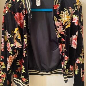 Topia Black Floral Bomber Jacket